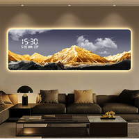 Horloge murale décorative pour salon, horloge électronique avec support arrière, horloge murale créative, art mural