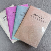 Grand cahier 18 carats coréen coloré poudre scintillante petit livre frais de papeterie d'étudiant en caoutchouc épaissi journal en PVC