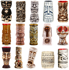 Hawaïen Luau Party Drinkware tasses hawaii tiki décor mignon exotique verre en relief verres à cocktail en céramique - Product Image 3