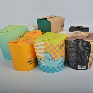 Tùy chỉnh 16oz 26oz 32Oz trắng Togo Kraft Giấy dùng một lần mì hộp hình vuông cho Trung Quốc takeout bao bì thực phẩm - Product Image 1