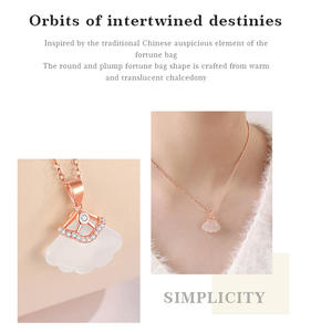 ALICE Alice Perhiasan Kelas Atas Liontin Giok Hetian Kalung Perak Sterling S925 - Product Image 2