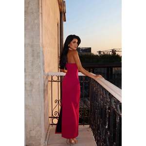 Vestido Rojo Tipo Lápiz con Corte en A, Detalle de Lazo, Decoración de Lentejuelas y Pedrería, Cintura Baja, Mangas Tres Cuartos, Sencillo para Baile de Graduación o Noche, Talla XS - Product Image 1