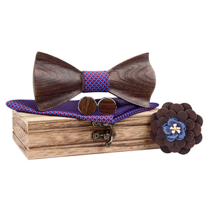 Vente en gros de nœuds <span class=keywords><strong>papillon</strong></span> en <span class=keywords><strong>bois</strong></span> faits main personnalisés pour hommes, de mouchoirs carrés en soie et de coffrets de boutons de manchette en <span class=keywords><strong>bois</strong></span> - Product Image 4