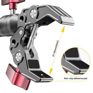 Support de pince magique à double tête sphérique pour vélo et moto, supports de <span class=keywords><strong>guidon</strong></span> pour ordinateur portable, lampe de poche <span class=keywords><strong>Go</strong></span> <span class=keywords><strong>Pro</strong></span>, appareil photo, support de téléphone Flash - Product Image 3