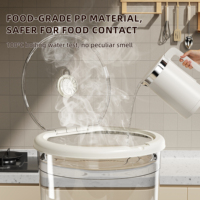 Récipient à riz rond en plastique pour la maison, avec couvercle hermétique, pour le stockage de denrées sèches, conteneur visible pour riz, farine et légumineuses