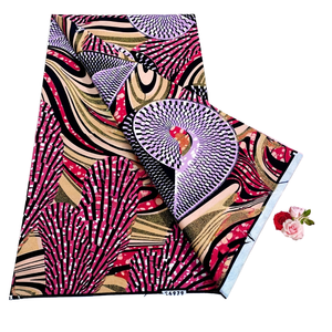 Tissu Organza Premium 6 Yards Or Pailleté 100% Coton Pur Imprimés Batik Africains Wax Pagne Hollandais Pour Robe de Soirée - Product Image 4
