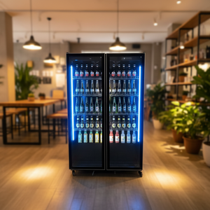 <span class=keywords><strong>Armoire</strong></span> réfrigérée à bière à température unique commerciale, 2 portes, intégrée, vitrine de réfrigération pour boissons, conservation de la fraîcheur - Product Image 3