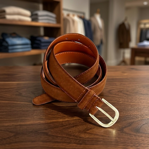 Ceinture en cuir de vachette pour homme BS INTERNATIONAL, design carré vintage 3D, boucle à ardillon, longueur et largeur personnalisables, écologique - Product Image 1