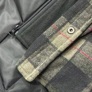 पुरुषों के विंटेज डबल-प्लेकेट फ्लैनेल क्टेड जैकेट कोट हुक वाली जैकेट कोट टोपी वाली शर्ट सर्दियों के मौसम के लिए सामने लोगो के साथ - Product Image 5