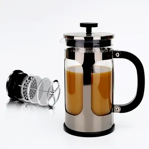 Cold Brew Hitze beständige verdickte Boro silikat Kaffeekanne Reise geschenke Große Kupfer 304 Edelstahl Kaffee French Press