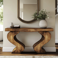 Mobilier de salon léger et luxueux Table console en bois massif au design italien Table d'appoint pour couloir au design moderne