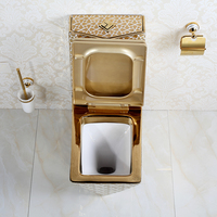 Atch — accessoires de salle de bain diamant doré, ensemble d'une pièce japonais en céramique pour décoration de toilette