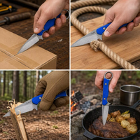 Couteau de chasse Tunafire GT0195, outil de survie en plein air EDC, lame en acier 14C28N, manche en G10, couteau à lame fixe pour l'extérieur