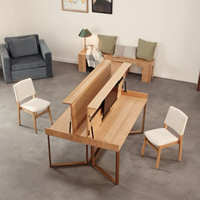 Table à manger escamotable 2025 transformable en bureau d'ordinateur avec compartiment de rangement secret intégré