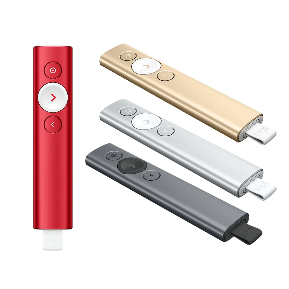 Logitech Spotlight Advanced Wireless Presentation Remote with Slate Red Laser Pointer Pen