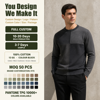Pull en tricot pour homme personnalisé, à blocs de couleur, col rond en coton, vente en gros directe d'usine, fabricant de tricots pour hommes