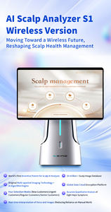 Analyseur de peau et de cuir chevelu AI avec écran tactile, construction en ABS et métal, version sans fil pour les soins capillaires - Product Image 2