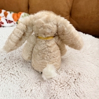Jellcatt UK Peluche Lapin aux Oreilles Souples et Ondulées, Crème Beige Texturé, Cadeau de Thanksgiving et des Fêtes