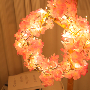<span class=keywords><strong>Guirlande</strong></span> <span class=keywords><strong>lumineuse</strong></span> LED à feuilles artificielles, blanc chaud, alimentée par énergie solaire, couronne florale, accessoires pour cheveux, mariage pour filles - Product Image 4