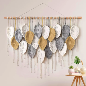 Macramé colgante de pared <span class=keywords><strong>Boho</strong></span> decoración del hogar Decoración tejida para apartamento - Product Image 1