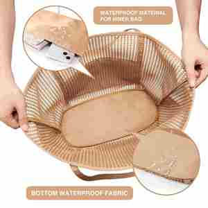 Custom Embroidery Logo Rattan Mesh Beach <b>Bag</b> Handmade Crochet Straw Tote <b>Bag</b> Women - Product Image 6