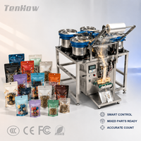 Machine de comptage et d'emballage compacte de haute précision pour petites pièces, avec bol vibrant et bouton de commande, de qualité alimentaire