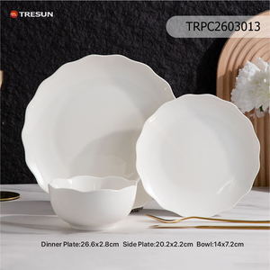 Service de vaisselle en porcelaine blanche, 18 pièces, fabrication chinoise, prix bas, OEM, assiettes et bols. - Product Image 4