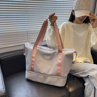 Qetesh sac de sport extensible logo personnalisé grande capacité sac de voyage à compartiments multiples avec poche humide
