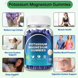 Private Label Suikervrije Kalium Magnesium Citraat Gummies Met Ashwagandha Voor Spierontspanning Stemming Energie Hart Gezondheid