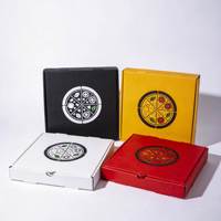 Boîte à pizza en carton ondulé jetable de 13 à 20 pouces, robuste, de qualité supérieure, avec logo et poignée, personnalisable en gros