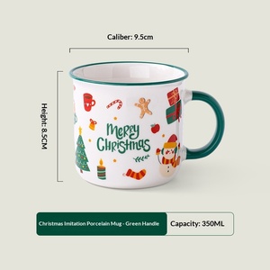 Mug en porcelaine écologique personnalisable avec couvercle, motif de Noël mignon, idéal pour les cadeaux d'entreprise lors d'événements d'ouverture - Product Image 6