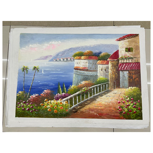 Pinturas al Óleo sobre Lienzo 100% Pintadas a Mano con Vista al Mar Mediterráneo para Sala de Estar, Acuarela, Naturaleza Muerta - Product Image 2