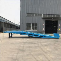 Plateforme de déchargement de conteneurs à réglage de hauteur de pente, modèle LS DCQY, dimensions de table 11400x2100x1100MM, bleu, hydraulique manuel