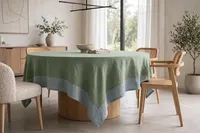 Nappe en lin naturel européen, lavée à la pierre, sur mesure, grande largeur, extra large, style rustique campagnard
