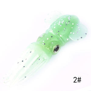 Señuelo de pesca de silicona luminoso con diseño de pulpo y calamar, cebo blando impreso para pesca en agua salada de lucio, bacalao y cangrejo (superficie/agua media) - Product Image 1