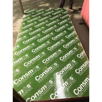 Contreplaqué de coffrage en bois dur stratifié en film plastique PP vert à âme en peuplier imperméable Consmos pour la construction