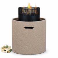 Brasero extérieur MGO au design moderne, aspect pierre, pour bois et charbon de bois, idéal pour jardin, patio, terrasse de piscine et mobilier d'extérieur