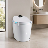 WC intelligent à poser au sol avec télécommande à double chasse, cuvette allongée, économie d'eau, sanitaires en céramique