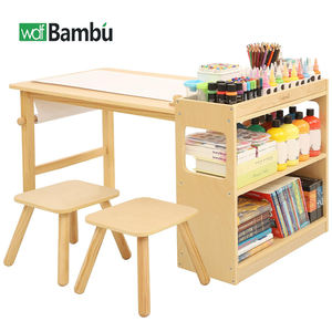 Mesa Sensorial Interior Grande Personalizable WDF, Estilo Clásico, Escritorio de Estudio de Madera y Bambú con Sillas para Mesa Sensorial - Product Image 1