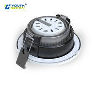 Plafonnier LED ignifuge norme UE 30/60/90 min, 2700K 6W, avec cadre orientable, CRI90+, isolation intégrée, IP65, éclairage orientable