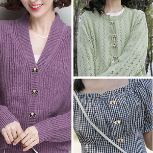 Gros nœud bouton femmes métal haut de gamme mode exquis chemise Cardigan pull manteau polyvalent décoratif papillon boutons - Product Image 3