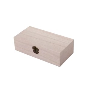 Paulownia Wood Storage <b>Box</b> Rectangle <b>Lockable</b> Desktop Jewelry Organizer Natural Wood Color Rustic Style - Product Image 5