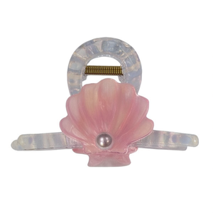 Pinza para el pelo Angelina Seashell de 8 cm, estilo dulce para mujeres y niñas, uso diario, diseño de concha de plástico de alta calidad - Product Image 1