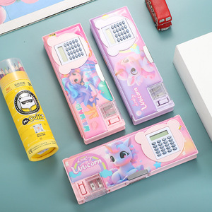 Sáng Tạo kép sử dụng bút chì trường hợp máy tính phim hoạt hình đa chức năng công suất lớn hai lớp bút hộp lưu trữ Phi Hành Gia dễ thương - Product Image 4