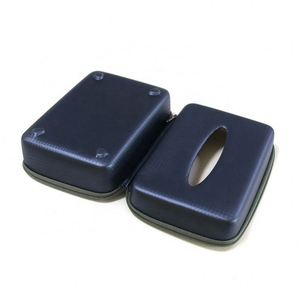 Caja de pañuelos impermeable con cierre de cremallera, de cuero EVA, lona, nailon y PU, estuche a prueba de golpes para coche, hogar, hotel y camping - Product Image 6