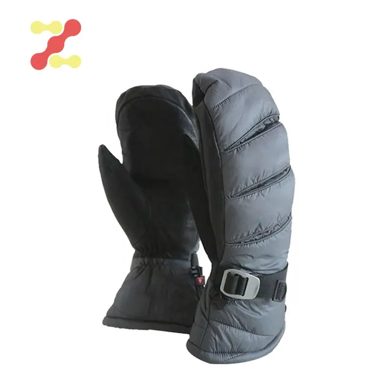 Custom Premium Winter Snowboard Skiing Mitten Gloves Warm Waterpoof Windproof PU Palm Down Gloves Cold Weather Sport Gloves