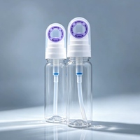 Flacon pulvérisateur cosmétique cylindrique en PET de 90 ml, transparent, résistant aux hautes températures, avec ouverture facile pour crème solaire visage