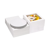 40 Pezzi Scatole Rigide in Cartone Riciclabile Bianche 10x10x8 Pollici per Pasticceria, Contenitori Monouso per Torte con Finestra e Chiusura Magnetica