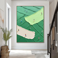 Décoration d'intérieur, peintures 3D modernes faites à la main, texture sportive, vert, golf, arts, toile de lin 450 g/m², tailles personnalisées, fête des pères