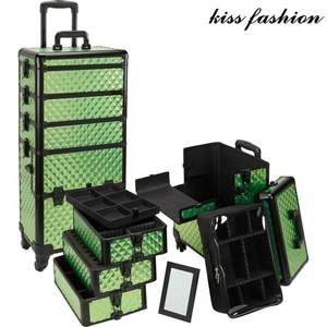 Di alluminio di rotolamento make up bellezza treno trolley professionale, stazione permanente make-up cosmetici case organizer <span class=keywords><strong>box</strong></span> di stoccaggio - Product Image 2